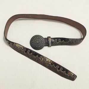 Frida Cuadra Genuine Snakeskin Python Brown Leather Western Belt